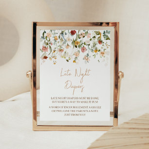 Wildflower Baby in Bloom Late Night Diapers Poster