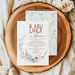 Wildflower Baby in Bloom Terracotta Baby Shower Invitation