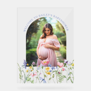Wildflower baby shower Acrylic Sign