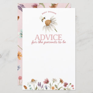 Wildflower Baby Shower Advice for Parents Activity