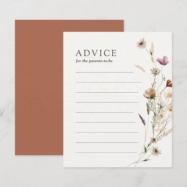 Wildflower Baby Shower Advice for the Parents Card (Front/Back)