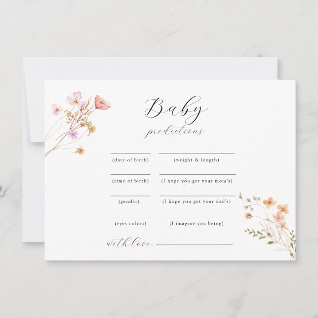 Wildflower Baby Shower Advice Game Holiday Card (Front)