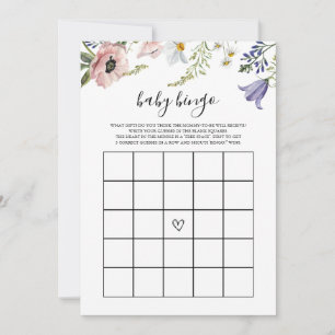 Wildflower Baby Shower Baby Bingo Game Card