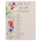 Wildflower Baby Shower Baby Word Scramble Game