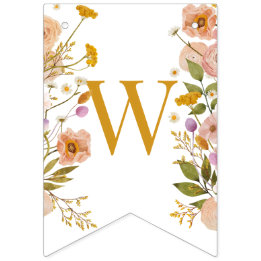 Wildflower baby shower banner, Garden party theme Bunting