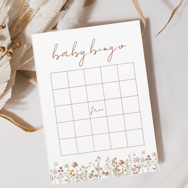 Wildflower Baby Shower Bingo Boho Garden Game Invitation (Creator Uploaded)