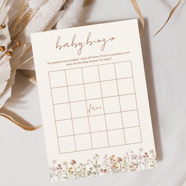 Wildflower Baby Shower Bingo Boho Garden Game Invitation (Creator Uploaded)
