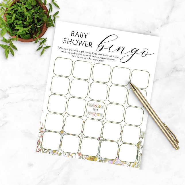 Wildflower Baby Shower Bingo Game  Flyer (Creator Uploaded)