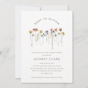 Wildflower Baby Shower Boho Rainbow Invitation