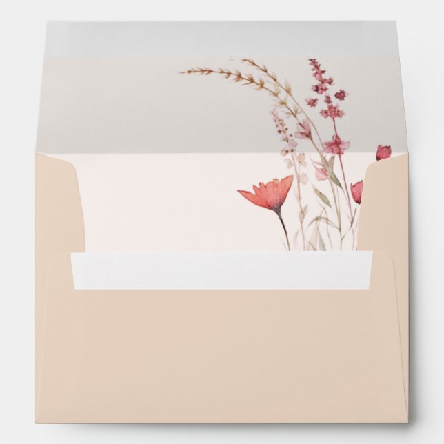 Wildflower Baby Shower Boho Terracotta  Envelope (Back (Bottom))