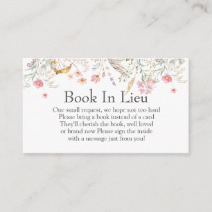 Wildflower Baby Shower Book In Lieu Insert