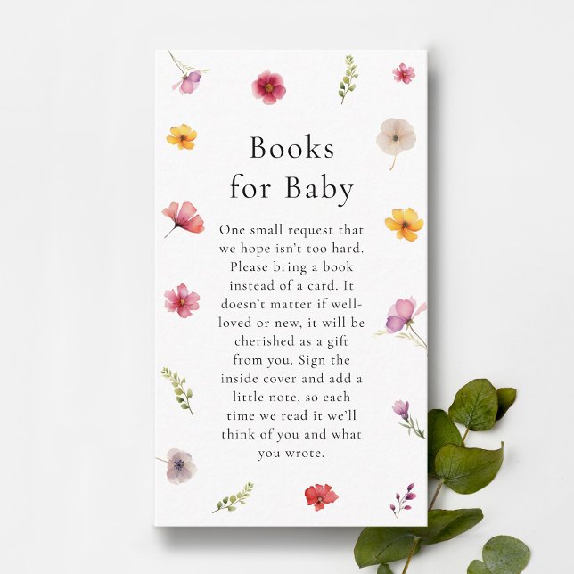 Wildflower Baby Shower Book Request Enclosure Card (Creator Uploaded)