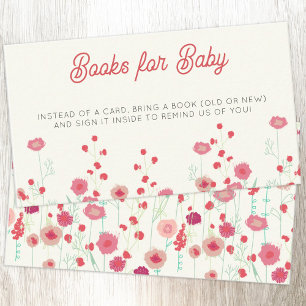 Wildflower Baby Shower Book Request Enclosure Card