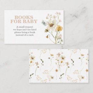 Wildflower Baby Shower books for baby Enclosure Card