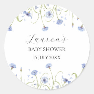 Wildflower Baby Shower Classic Round Sticker