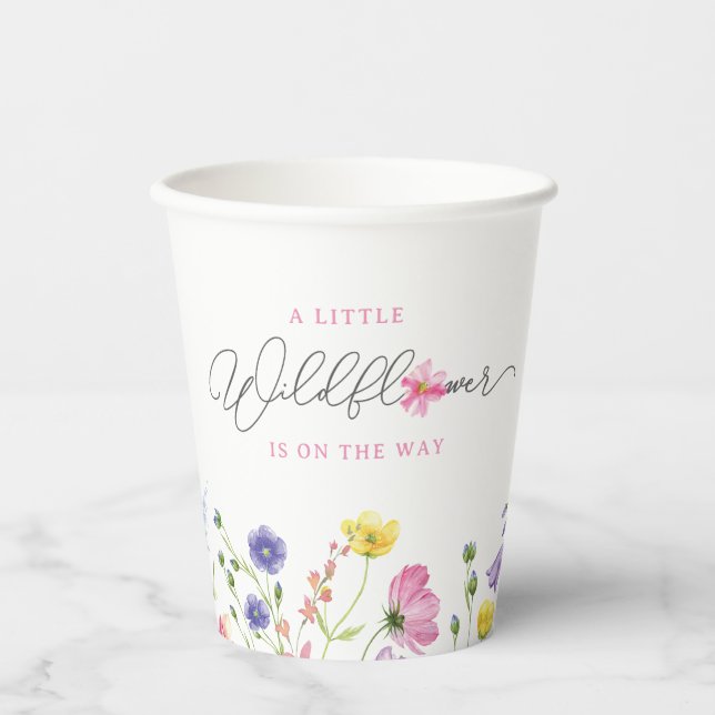 Wildflower Baby Shower Cup | Custom Text | Floral (Front)