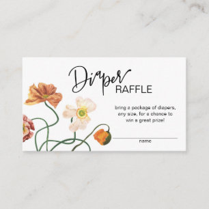 Wildflower Baby Shower Diaper Raffle  Enclosure Ca Card