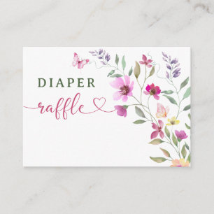 Wildflower Baby Shower Diaper Raffle Enclosure Card