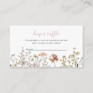 Wildflower Baby Shower Diaper Raffle Enclosure Card