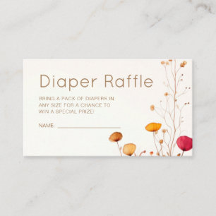 Wildflower Baby Shower Diaper Raffle Enclosure Card