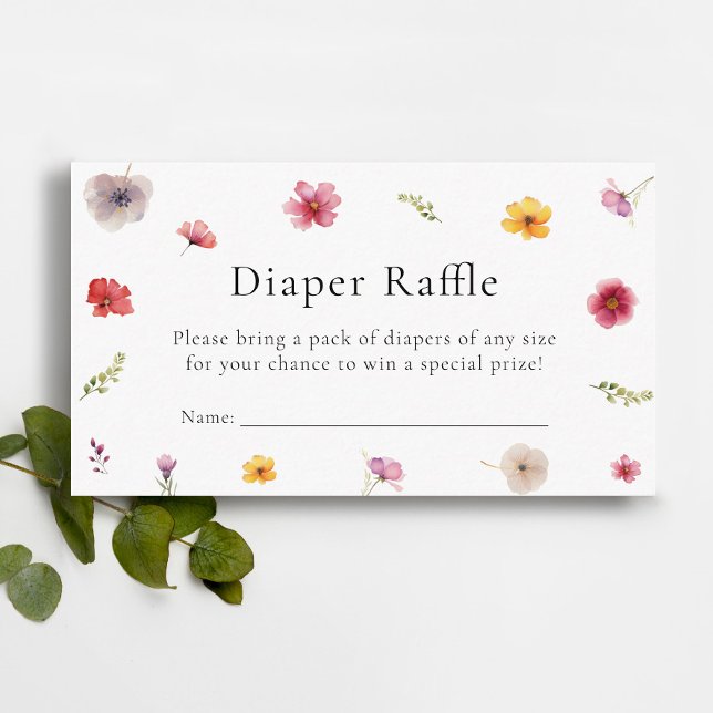 Wildflower Baby Shower Diaper Raffle Enclosure Card (Creator Uploaded)