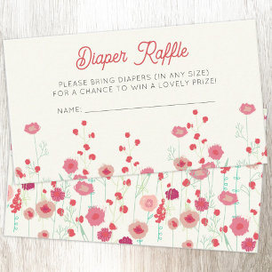 Wildflower Baby Shower Diaper Raffle Enclosure Card