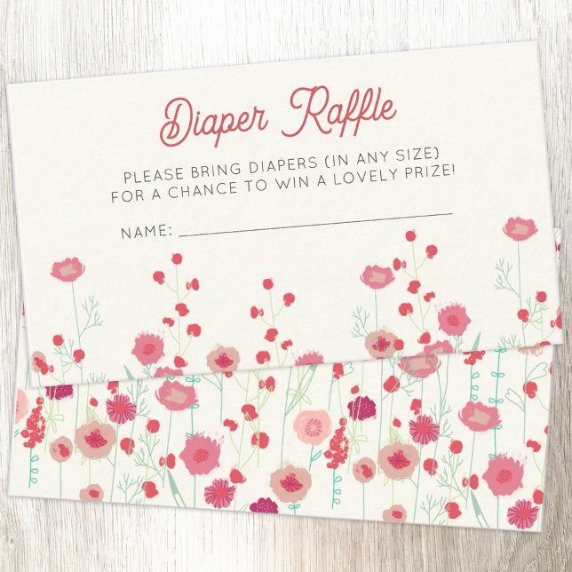 Wildflower Baby Shower Diaper Raffle Enclosure Card (Wildflower baby shower diaper raffle enclosure card)