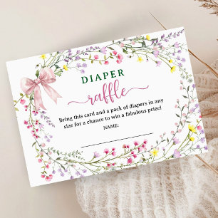Wildflower Baby Shower Diaper Raffle Enclosure Card