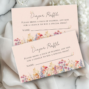 Wildflower Baby Shower Diaper Raffle Ticket Enclosure Card