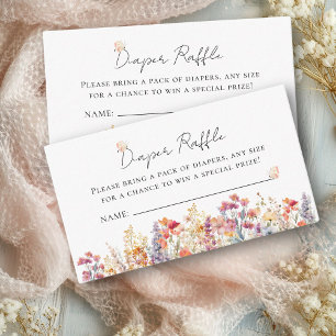 Wildflower Baby Shower Diaper Raffle Ticket Enclosure Card