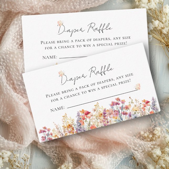 Wildflower Baby Shower Diaper Raffle Ticket Enclosure Card (Wildflower Baby Shower Diaper Raffle Ticket Enclosure Card)