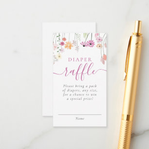 Wildflower Baby Shower Diaper Raffle Ticket Enclosure Card