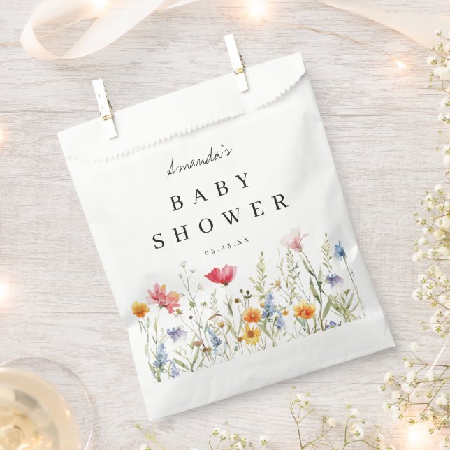 Wildflower Baby Shower Favour Bags (Clipped)