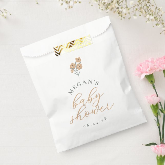 Wildflower Baby Shower Favour Bags - Orange (Sealed)