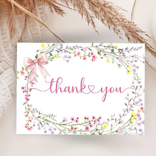Wildflower Baby Shower Flat Thank You Card