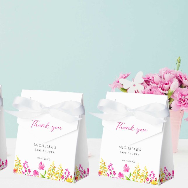 Wildflower Baby Shower Floral Custom Favour Box (Creator Uploaded)