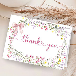 Wildflower Baby Shower Folded Thank You Cards