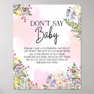 Wildflower Baby Shower Games Sign
