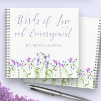 Wildflower Baby Shower Guestbook Purple Floral