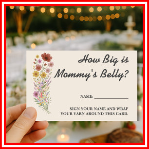 Wildflower Baby Shower HOW BIG IS MOMMY'S BELLY  Enclosure Card