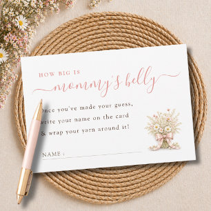 Wildflower Baby Shower How Big Mummy's Belly Card