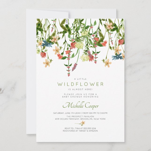 Wildflower Baby Shower Invitation (Front)