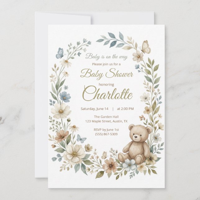 Wildflower Baby Shower Invitation (Front)