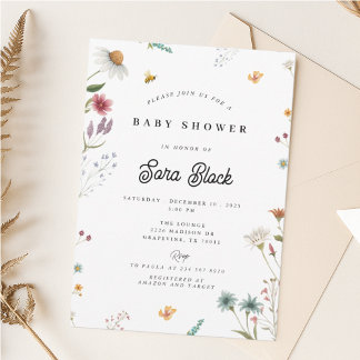 Wildflower Baby Shower Invitation