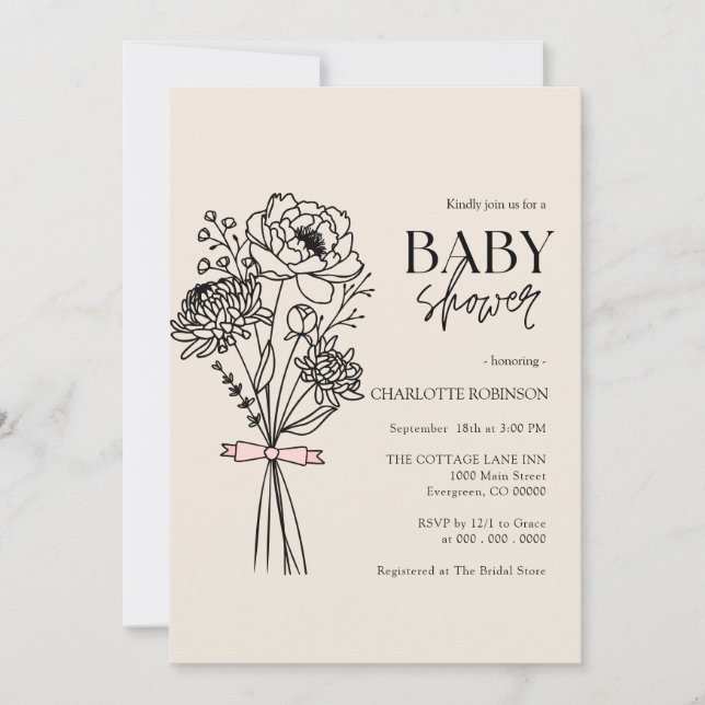  Wildflower Baby Shower Invitation (Front)