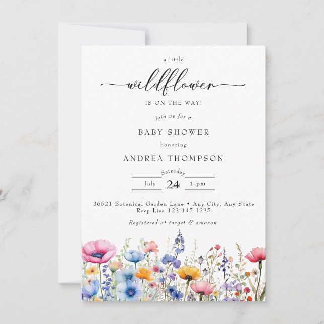  Wildflower  Baby Shower Invitation (Front)