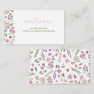 Wildflower Baby Shower Invitation Insert - Purple