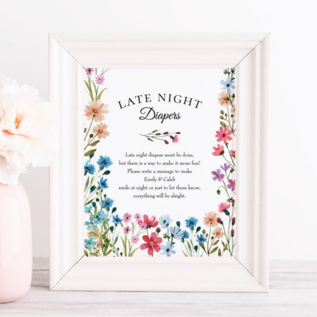 Wildflower Baby Shower Late Night Diapers Print (Creator Uploaded)