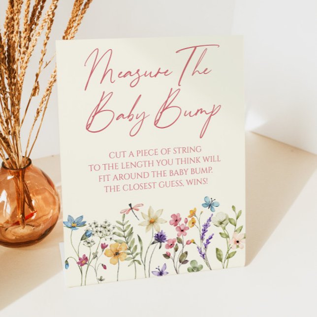 Wildflower Baby Shower Measure The Baby Bump Pedestal Sign (Creator Uploaded)