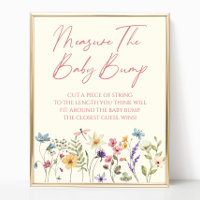 Wildflower Baby Shower Measure The Baby Bump Sign